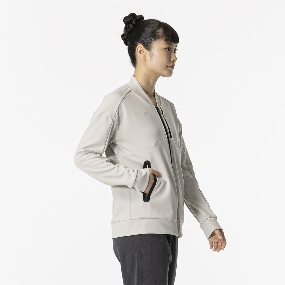 Mizuno Oat Milk Heather Training Soft Stretch Comfortable and 32MCB325 Women's Wear, Jacket, Lightweight,