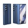 Samsung Galaxy Z Fold 7/6/5/4/3 Leather Phone Case with Steel Film Pen Slot Hinge Protection Shockproof Cover for Galaxy Z Fold