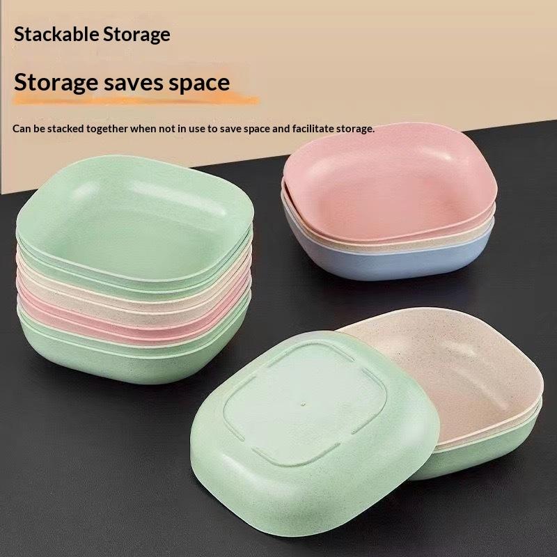 1 Set Food Grade Pp Plastic Serving Plates Easy Clean Multicolor Perfect For Snacks Fruits Desserts Home Daily Use