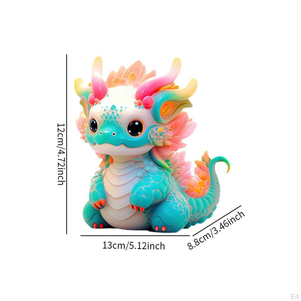 Dragon Figurine Resin Sculpture for Home Accent Tabletop Display