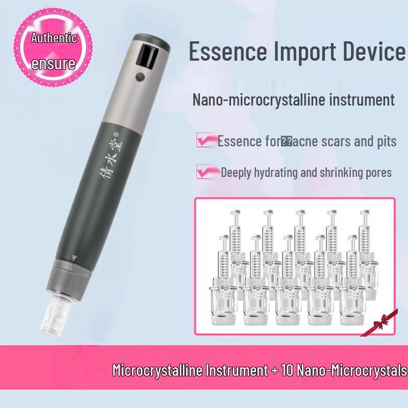 Qianshui Tang Electric Microneedle Beauty Pen for Hair Growth and Skin Rejuvenation 4th Gen Device + 2 Nano-crystals (Model Optional)