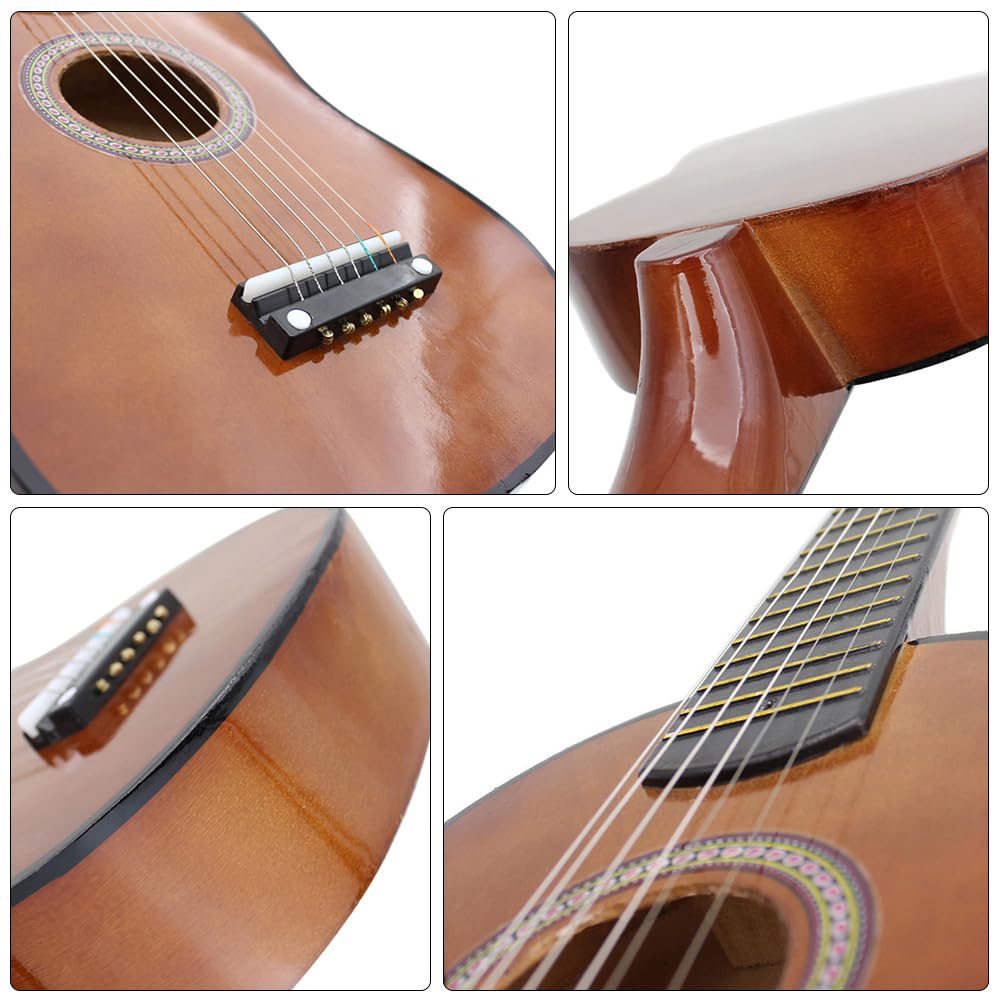 EXCEART Guitar for Beginners Wood Folk Guitar Music Learning Instrument Beginners 23-inch
