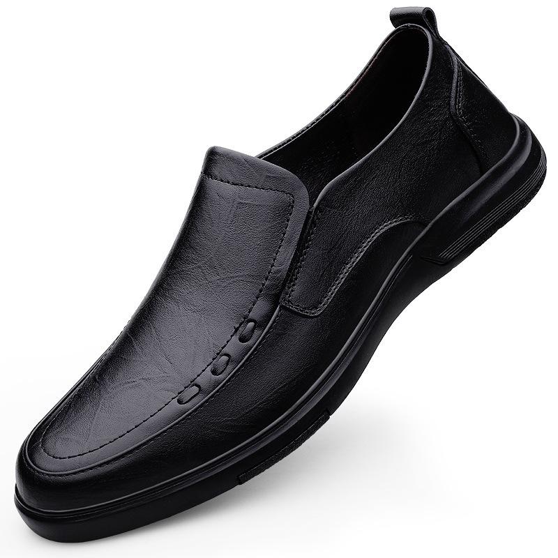 Men's Business Leather Loafers – Formal and Casual Cowhide Shoes for Spring and Autumn, Large Size Driving Loafers.