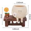 M-Modern-Cute Smileyface Planter Pot Sitting Sunflower Flower Pot Resin Head Planter For Indoor Outdoor Funny Sit Chair Pots