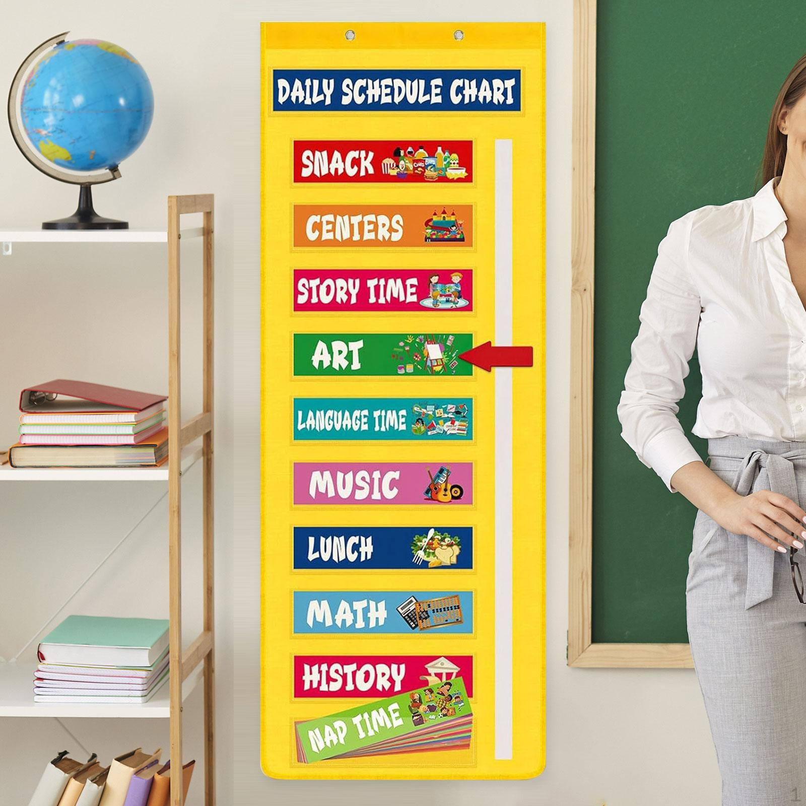 

Настенный карманный органайзер для ежедневного расписания, Инструмент для планирования учителя, Портативный, 13 утренних и