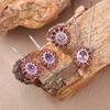 Natural Colored Jewelry Aquamarine Topaz Amethyst Citrine Stud Earrings S925 Silver Light Luxury High Sense
