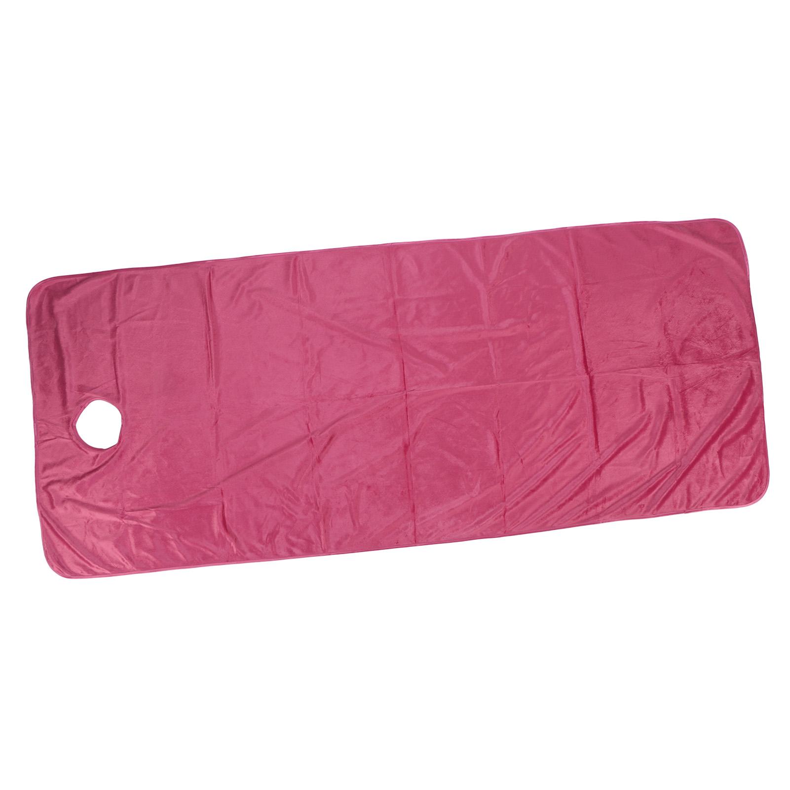 

Простыня для массажного стола Теплая Утолщенная Короткий Плюш Салонная Кровать Профессиональное Спа-Оборудование с Отверстием Пурпурно-Красный