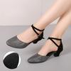 Zapatos de Baile de Salón para Mujer Zapatos de Baile Latino Dama Punta Cerrada Zapatos de Salsa Tacón Bajo Zapatos de Baile Latino Mujer 3.5cm/5.5cm