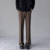 Men's Pleated Wide Leg Dress Pants Solid Color Loose Fit Casual Trousers