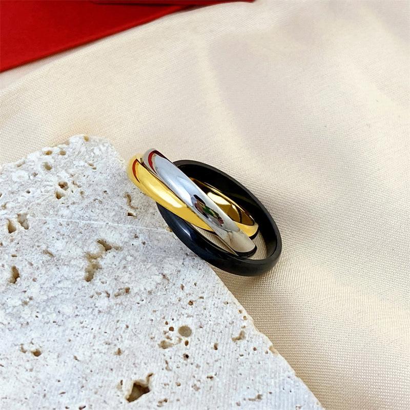 Три кольца Три кольца Трехцветное кольцо Парное кольцо Украшения для рук No. 6