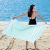 Large Pure Cotton Tassel Beach Towel Outdoor Yarn Dyed Shawl Quick Drying Striped Bath Towel Soft Sand Free Adult Bath Towel