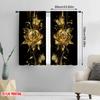 2Pcs 2D Flat PrintingLuxurious Rose Golden Floral And Butterfly Printed Curtain Suitable For Living Room Dining Room Kitchen