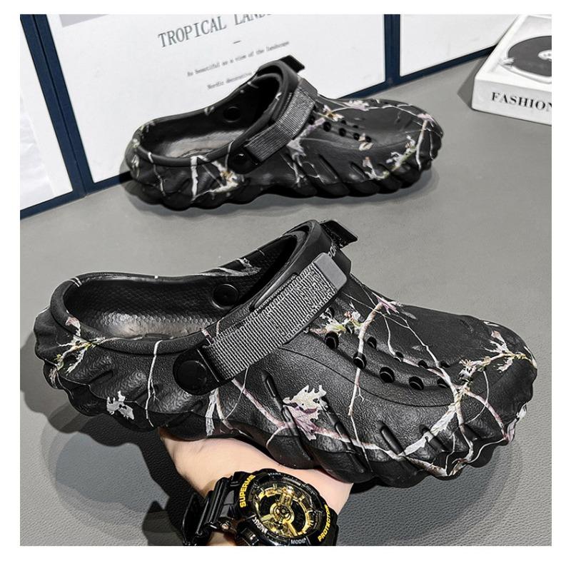 Large Size Men's Casual Shoes for Outdoor Wear, Toe Caps, Slippers, Outdoor Men's Beach Shoes