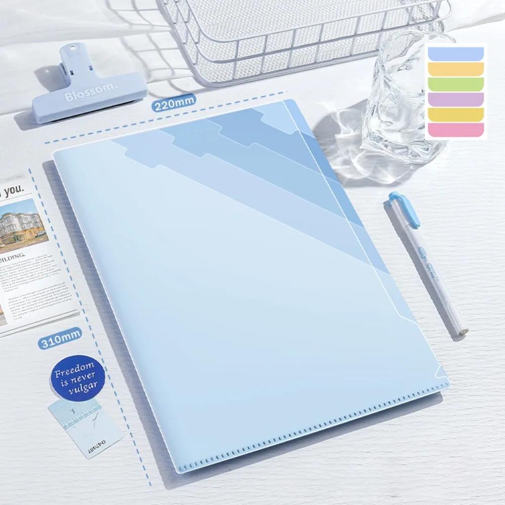

6-Layer A4 File Folder Large Capacity Thickened Data Storage Booklet Gradient Color Test Paper Storage Clip Back To School