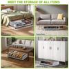 Underbed Storage Boxes with Pulley Shoes Blankets Toy Storage Shelves Dustproof with Lid Household Bedroom Folding Storage Boxes