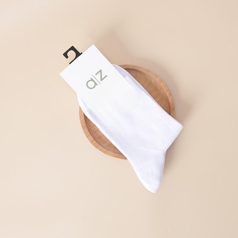 

Мужские весенне-осенние теплые деловые носки из чистого хлопка без косточек, антибактериальные и с защитой от запаха, средней высоты 1 pair белый