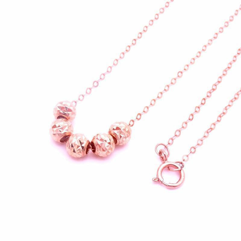 Lila Goldplattierte Roségold Transferperlen-Halskette, Schlichter Stil, Modischer Persönlichkeits-Trend, Hochwertige Farbige Gold-Schlüsselbein-Kette