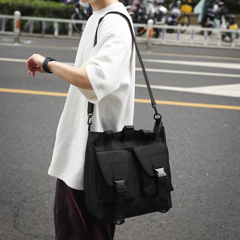 New functional wind shoulder bag, men's and women's fashion street handbag, commuting large-capacity messenger bag
