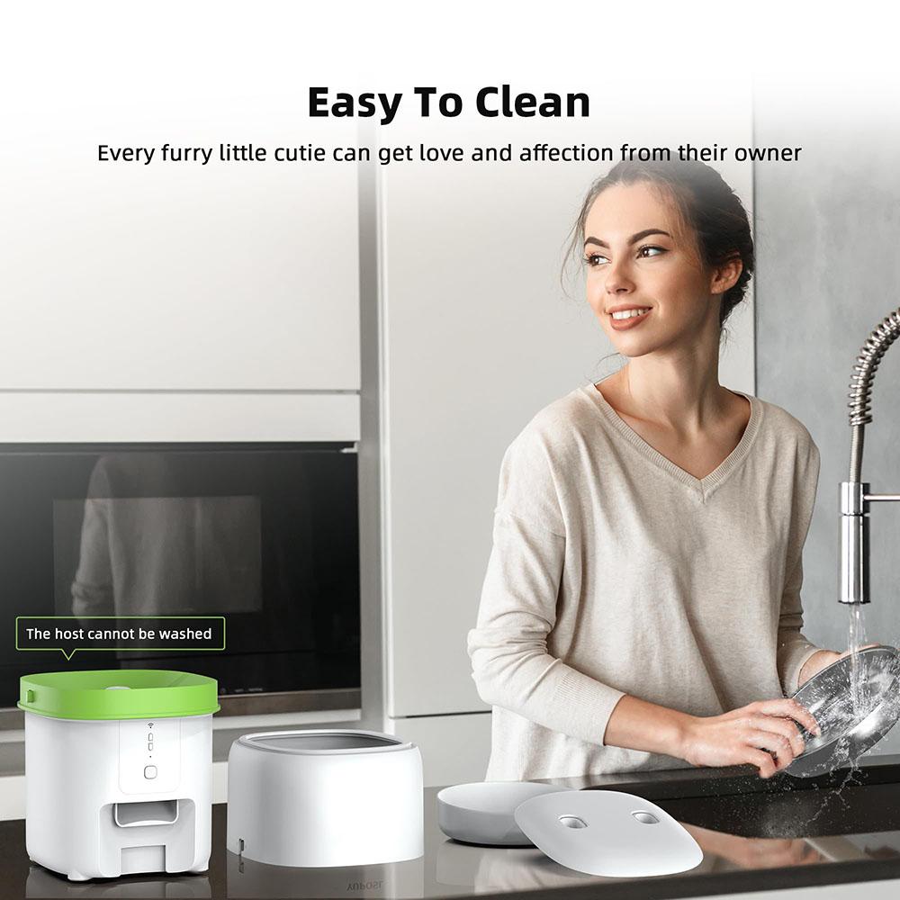 2L Tuya APP Control Automatic Stainless Steel Pet Feeder Auto Cat Food Dispenser Smart USB Pet Feeder for Cat Dog Dry Food Bowl