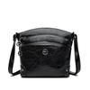 Textured soft leather messenger bag women's new simple three-layer large-capacity shoulder bag