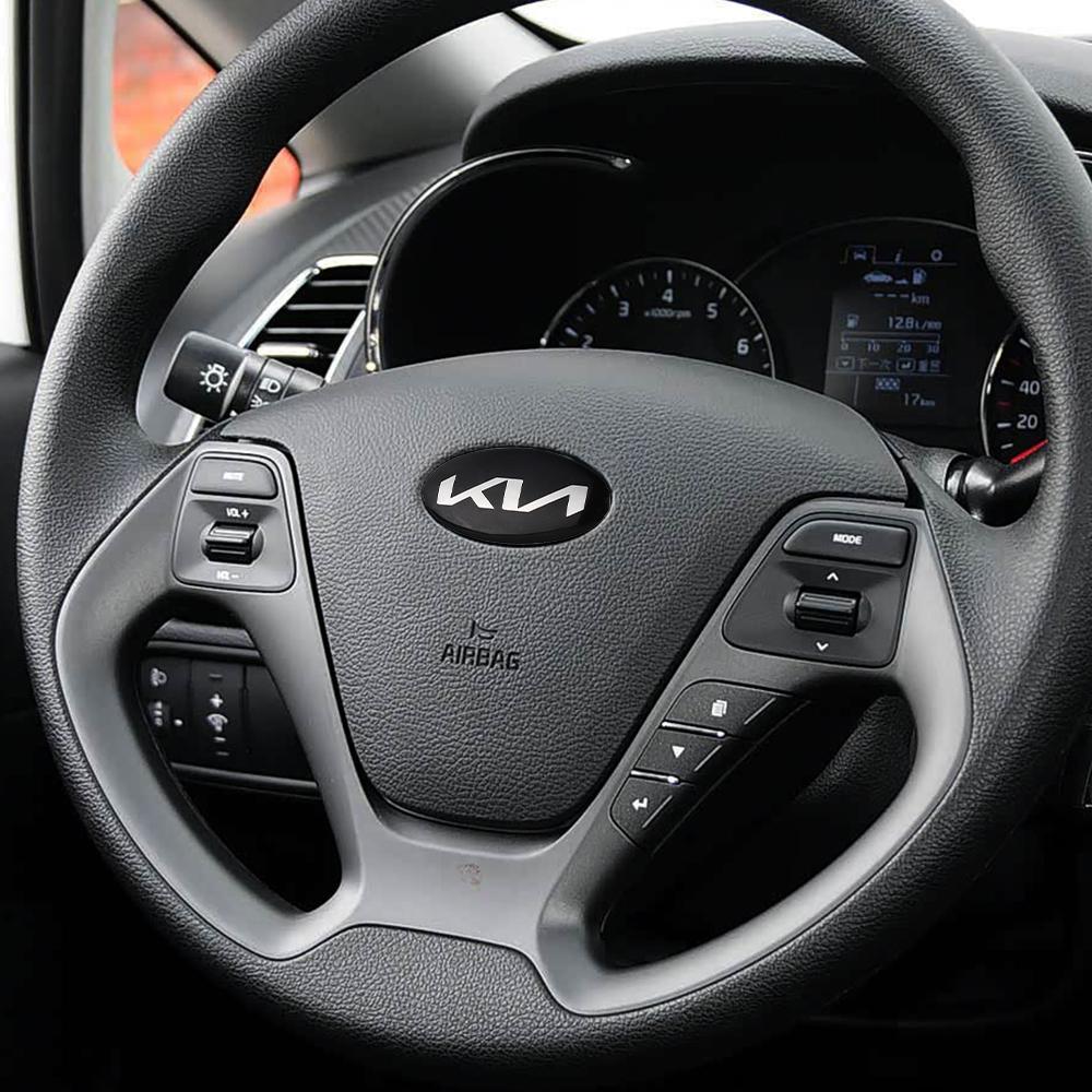 Car interior Logo Steering Wheel Center Badge Sticker Accessories For KIA KN Pegas Sorento Soul Cerato Sportage Optima Niro KX5 hbkd60