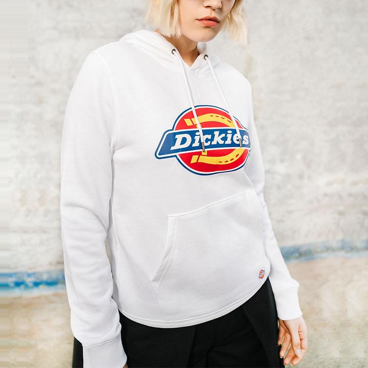 Dickies Large Logo Printed Hooded Sweatshirt Women sweatshirt White DK008809C4D