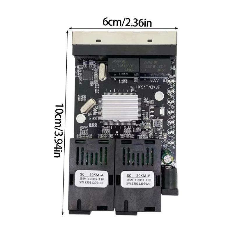 20KM Long Ranges Reverse POE Fiber To Ethernet Converter Supporting 4 Port and PCBA for Networking Stability