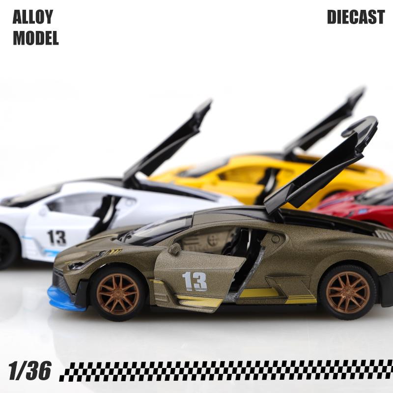 Bagged 1.36 New Alloy DIVO Simulation Racing Toy Diecast Car, Children's Toy Gift, Pull-back Openable Metal Car Ornament,