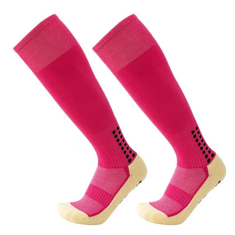 Autumn And Winter Professional Football Casual Versatile Long Tube Dispensing Sweat-Absorbing High Tube Sports Socks Towel Bottom Non-Slip One size fits all розовый