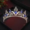Baroque Wedding Hair Tiara Headpieces Jewelry Crystal Bridal Tiara Crown High-end Rhinestone Diadem Veil Tiaras Birthday Gift