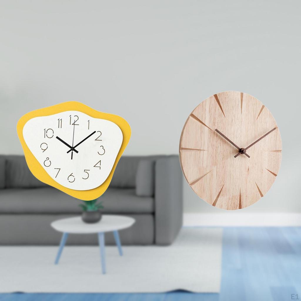 Acrylic Solid Wood Wall Clock Hanging Modern Office Ornament Creative Design Silent Timepiece Gift