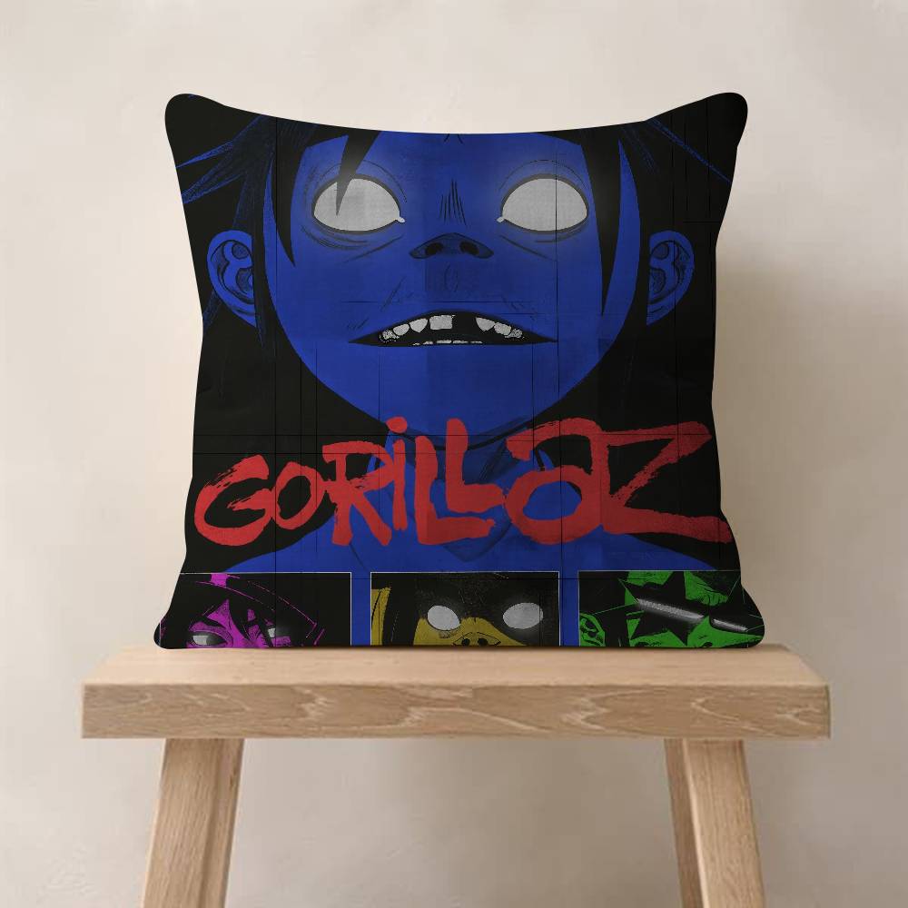 Retro Music GGorillazS Pillow Cover Sofa Cushion Cover Home Room Decoration Children Gift