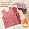 Floral Fleece Lined Warm Vest for Middle-Aged and Elderly Women
