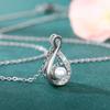 Infinity Teardrop Frame Single Round Pearl Partial Paved Zircon Pendant Women Clavicle Necklace