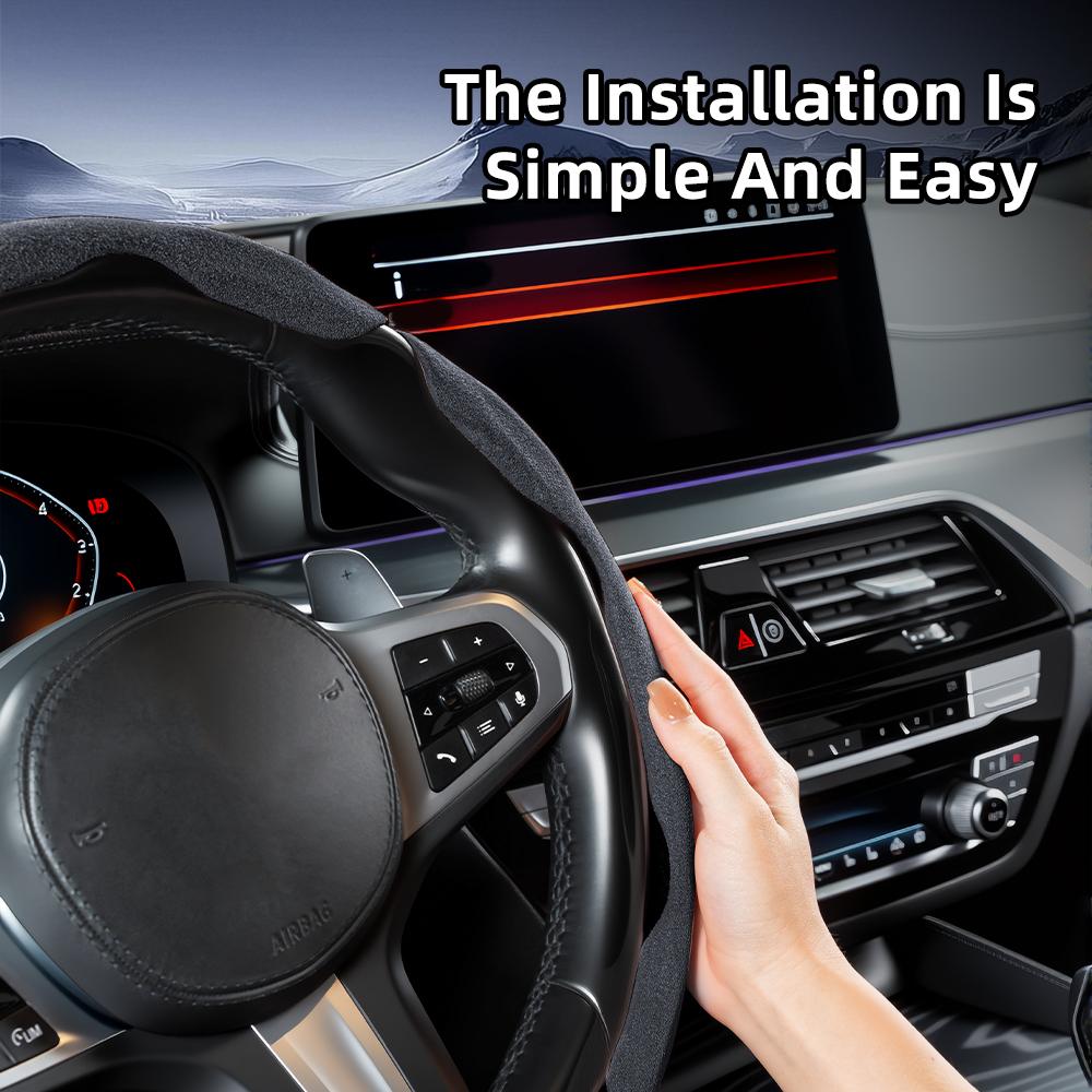Suitable for Lexus Sports Suede Steering Wheel Cover, Split Snap-On Type, Non-Slip and Durable, for Models Such as Rx Nx Es Gx Lbx Ux Is Rz Lx