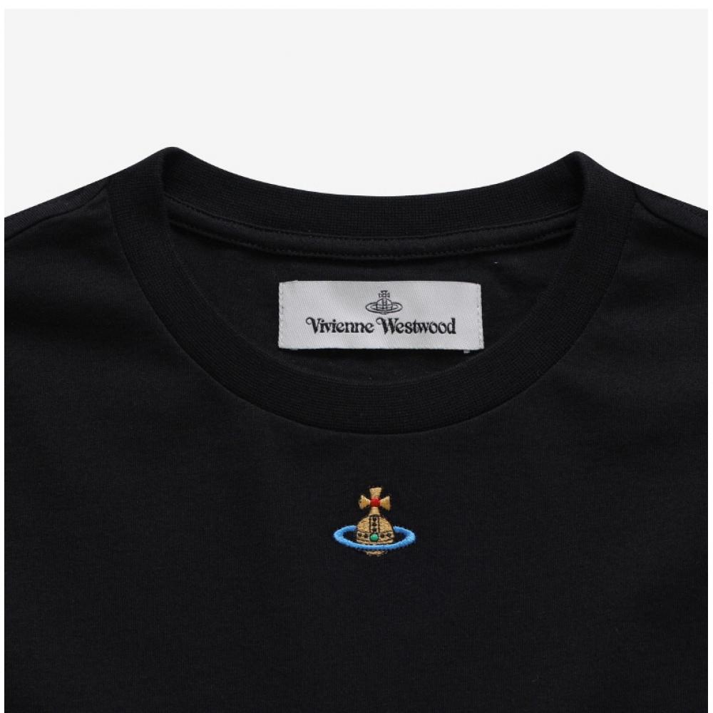 Vivienne WeStwood 3g010017 J001m N401 Orb Of Logo Embroidery Peru Women S Short Sleeve Tee