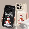 Merry Christmas Cartoon Snowmen Silicone Phone Case For iPhone 16 15 14 13 12 11 Pro Max XS Max X XR 8 7 Plus SE3 Soft Shockproof Bumper Back Cover