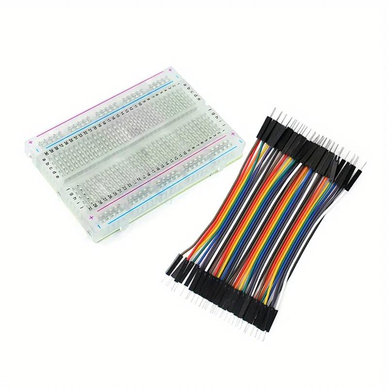 1 Set Breadboard Jumper Wires 40Pin 10CM Male to Male Dupont Wire 400 Point Breadboard For Arduino DIY Kits