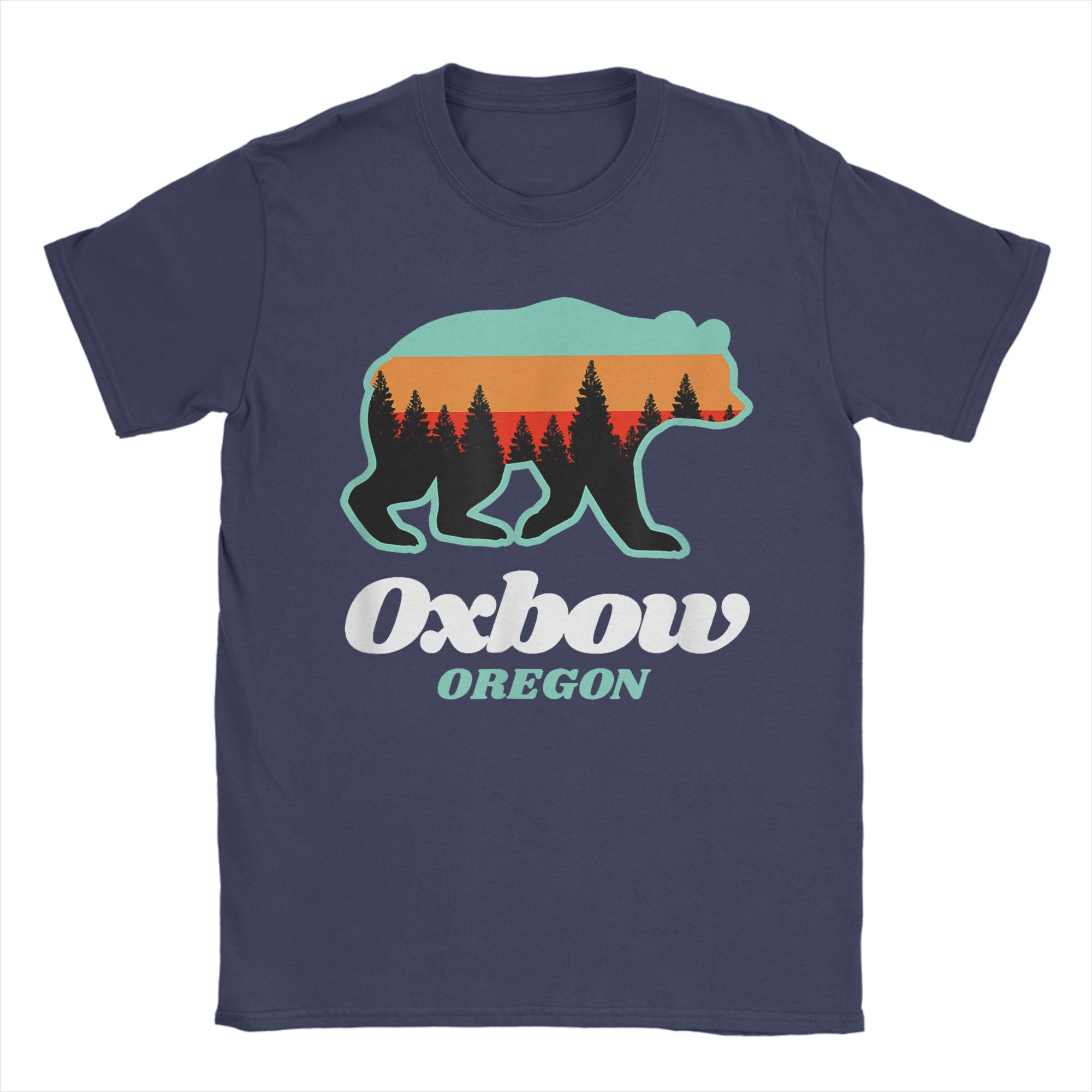 

Men Oxbow Oregon Fishing Summer Bear T Shirt Mountain Pure Cotton Clothes Fashion Short Sleeve Round Neck Tee Adult T-Shirt M