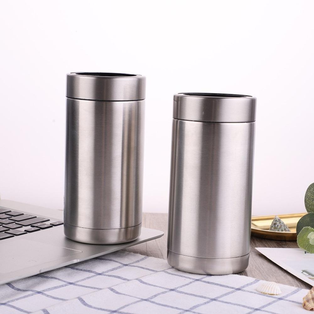 Double Wall Insulated Beer Cooler Stainless Steel Cola Can Cooler Beer Bottle Cold Keeper  Outdoor