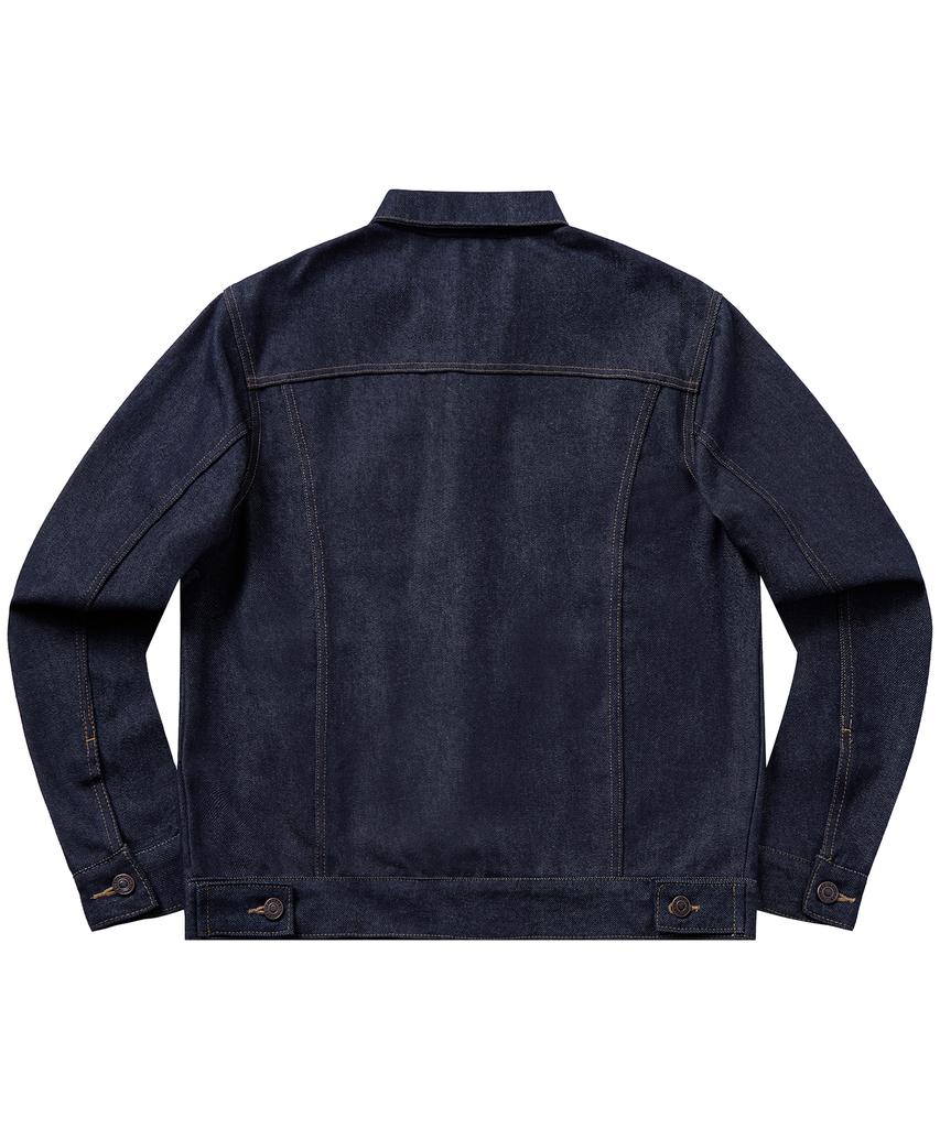 Laugher [Non-Faded] Trucker Denim Jacket - Deep Blue