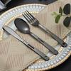Black/Silver Camping Cutlery Set Stainless Steel Spoon Fork Set Flatware Set  Outdoor