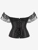 Rosegal Gothic Off The Shoulder Lace Panel Lace-up Boning Corset Top
