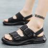 New Summer Men Buckle Sandals Breathable Leather Men Beach Flip Flop Brand Men Casual Shoes Comfortable Slip-on Men's Shoes Air