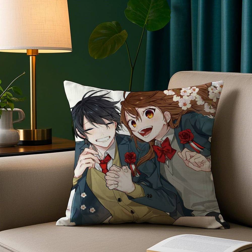 H-Horimiya Anime Pillow Case Plush Fabric Soft Pillowcase Double Sided Print Sofa Cushion Cover Throw