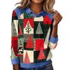 Women's Fashion Christmas Printed Long-Sleeve Pullover Top