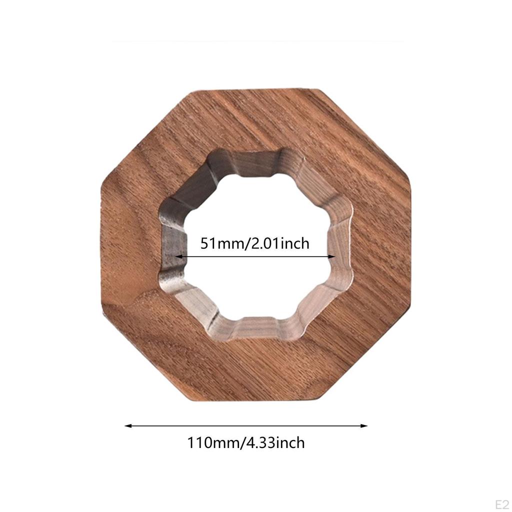Ořechový dřevěný podnos Stojan na kávový filtr Opakovaně použitelný držák dripperu Osmihranný šálek pro