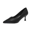 2024 Fashion Women Shoes Career Versatile Black Pointed Shallow Single Shoes Female Sexy Fine Heel High Heels Zapatos Mujer