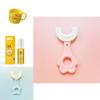 U-shaped Kids Toothbrush With Flexible Silicone For Easy Brushing**