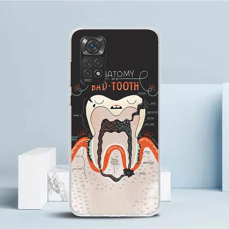 Wisdom Teeth Dentist Tooth Phone Case For Xiaomi Redmi Note 15 14 14S 13 12S 12 Pro Plus 11S 11 11T 11E 10S 10 + Soft TPU Back C